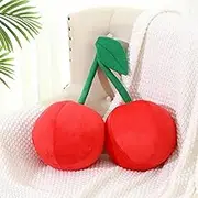 Decorative Fruit Plush Pillow Plushies Pillow Hugging Gift Soft Novelty Pillow Cherry Shaped Cushion Seat Decor for Adult Cuddle Home Christmas Birthday Gift(Cherry)