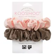Kooshoo Plastic Free Scrunchies Blush Walnut 2 Pack