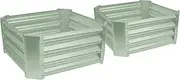 Harbour Housewares Raised Garden Bed - Green - 60 x 60cm - Square - Pack of 2 - Bottomless Galvanised Steel Planter Box for Growing Outdoor Plants, Vegetables, Flowers and Herbs