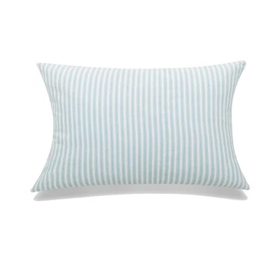 Blue And White Striped With Feather Down Insert Pillow