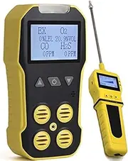 Basic 4 Gas Meter + Pump by Forensics | USA NIST Calibration Certificate | O2, CO, H2S, LEL | USB Recharge | Sound, Light & Vibration Alarms | Large Display & Backlight |