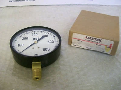 NEW IN BOX AMETEK # P500 GAUGE 0-600 PSI 3 1/2"