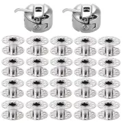 2 Pieces Bobbin Case with 20 Pieces Sewing Machine Metal Bobbins, Replacement...