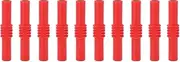 Respicefinem 10pcs 4mm Insulated Banana Coupler Female to Female Extension Banana Plug Connector Ideal for Electronics Appliances with PVC Insulation Plated Brass Body Stable (Red)