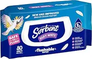 Sorbent Silky White Flushable Toilet Wipes 80 Count, 80 count