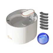 Qttie 3L Pet Water Fountain Cat Dog Automatic Electric Drinking Dispenser Filter White Set