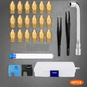 30Pcs/Set Brass MK8 Extruder Nozzle Cleaning Tools For 3D Printer Creality CR-10