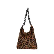 2021 New Autumn Winter Corduroy Shoulder Bags Retro Leopard Pattern Handbag Thick Chain Bags Female Daily Warm Soft Crossbody