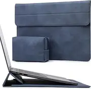 HYZUO 15 Inch Laptop Sleeve Case with Stand for MacBook Air 15 M4 A3241 M3 A3114 M2 A2941 2025-2023, 15" Surface Laptop 7/6/5/4, MacBook Pro 15 A1990 A1707 2019-2016, with Pouch, Navy Blue