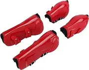 4Pcs Horse Boots, Horse Tendon Boots Set, Horse Sport Boots, Soft Breathable Anti Slip Adjustable PU Shell Tendon Guard Boots for Horses (1 Set Red Medium)