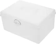 1pc Mahjong Box Majong Door Mahjong Case Key Clear Storage Bins with Lids Cuterie Organizer Lockbox Crate Mahjong Holder Stackable Small Storage Trunk Chinese Mahjohn Plastic White