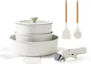 9 Piece Pots and Pans Set, Nonstick Detachable Handle Cookware, Induction Kitche