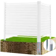 48" W x 48" H Vinyl Privacy Fence Panels, Air Conditioner Fence, Outdoor Privacy Screens for Trash Can, Pool Equipment Enclosure, Privacy Screen Kit Louvered Panels (2