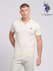 U.S. Polo Assn. Cream Mens Regular Fit Combed Cotton Polo Shirt (B84834) | $138