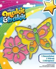 DIY Makit & Bakit Butterfly Flower Stained Glass Suncatcher Kit Kids Craft