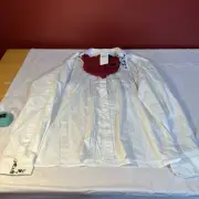 Impressions White Button Down Shirt With Mock Turtle Neck Women’s Size 18