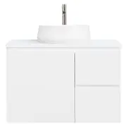 CIBO 750mm White Nordic Wall Hung Bathroom Vanity With Pod White Matte Basin