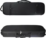 3/4 Size Acoustic Violin Oblong Case Portable Violin Bag Lightweight with Built-in Hygrometer Music Pocket Shoulder Straps Black Black