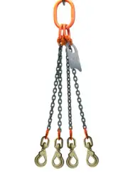 Chain Sling - 5/16" x 5' Quad Leg with Swivel Positive Locking Hooks - Grade 100