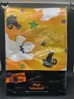 Vintage Kmart Halloween Vinyl Tablecloth New Square Ghosts Black Cats