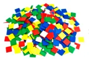 Solid Counter Square 2.5cm 5 Colours 100 pcs Use to Teach Mathematical Concepts