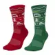 Nike 襪子 中筒襪 2組 聖誕綠/聖誕紅【運動世界】SX7866-312/SX7866-687
