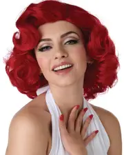50s Hollywood Glamour Short Curly Red Wig
