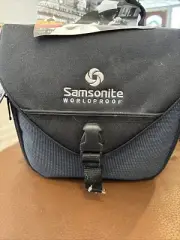 Samsonite Worldproof Camera Bag w Shoulder Strap Black Grey Blue Dual Pocket NWT