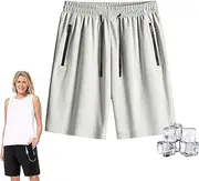 [Wanupe] Lanenow Shorts for Women, Icedactive - Ice Silk Quick Drying Stretch Shorts, Unisex Lanenow Shorts