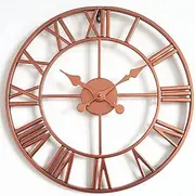 Garden Clock Weatherproof Outdoor Large Retro Roman Numbers Outdoor Clock Garden Open Face Wrought Iron Outdoor Garden Clocks Indoor Outdoor Decoration Wall Clock Mute Quartz Wall