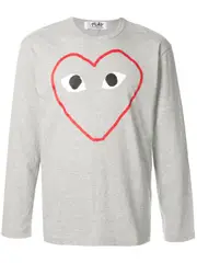 [COMME des GARCONS PLAY] Red Heart Outline Tee