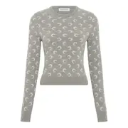 [Marine Serre] Marine Serre Moon-jacquard Crew-neck Sweater S GREY