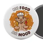 Good Food Good Mood Fridge Magnet Meerkat Animal Chef