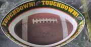 NFL Touchdown Football Chip/ Dip/ Tray Platter Brand New! 2 pack
