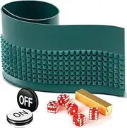 Leyndo Casino Style Craps Table Top Game Set, Including 48" x 11" Craps Table Mat, 5 Pcs 19mm Red Casino Dice and 3 Inch Craps On/Off Puck Button (Green)