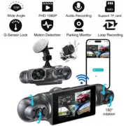 4 Channel Wifi Dash Cam 1080P HD Driving Recorder G-Sensor Car Front+Rear Camera