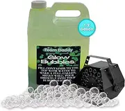 Foam Daddy Glow Bubbles Solution - Ideal for Outdoor Glow Parties, Weddings & Special Occasions - Works in Bubble Wands & Machines - Glows Under Black Lights - 1/2 Gallon