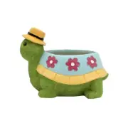 Resin Turtle Potted Plant Ornament Gifts Decor for Office Desk Garden