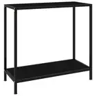 Console Table Black 80cm Tempered Glass Accent End Side Table Furniture vidaXL