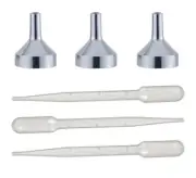3 Small Metal Funnels 12 Droppers Pipettes for Essential Oil Perfume Bottles