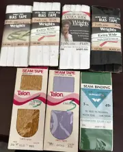 Lot 7 Vintage Wrights Talon Bias And Seam Tape NEW