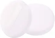 Large Loose Powder Puff, 4.13 Inch Ultra Soft Velour Body Puff With Ribbon - 2pcs, White, Round