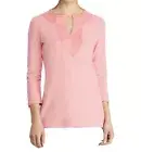 $59 Lauren Ralph Lauren Mixed Media Apricot Petite Small Top L9k