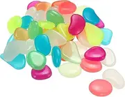 uxcell 200pcs Glow Rocks 20-30mm Glow Pebbles Decoration in The Dark Luminous Stones Decor DIY Decorative Multicolored for Garden, Potted Plant, Fish Tank