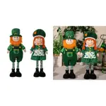 JOY 1 件裝 STPATRICK 節 GNOMES 毛絨裝飾品綠色愛爾蘭妖精 TOMTES 精靈 GNOME 娃娃矮