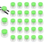 25 Pcs Plastic Spring Cord Lock, Double Hole Round Stopper, Transparent + Green