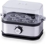 Lacor - 69344 Egg Cooker SIX OVUM, Stainless Steel 18/10, 100% BPA-Free, 3 Cooking Levels: Hard, Mollet, Water Permed, Capacity: 6 Eggs, Automatic Shut-Off, 23.5 x 13 x 14 cm, Grey