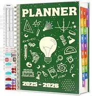 Academic Planner 2025-2026, Large 19 Months 8.5 x 11 Monthly, Weekly, Daily Planner Calendar with Laminated Tabs, Yearly Agenda Jun. 2025-Dec. 2026 School Organizer, Pocket, Bookmark, Sticker(Green)