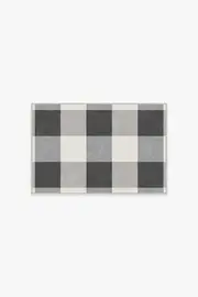 60' x 90' | Machine Washable Runner Rug | Kid & Pet Friendly | Indoor Rug | Buffalo Plaid Black & White Rug | Ruggable