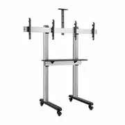 Brateck Dual Screen Video Conferencing TV Cart for 45'-55' TVs Up to 50kg each VESA